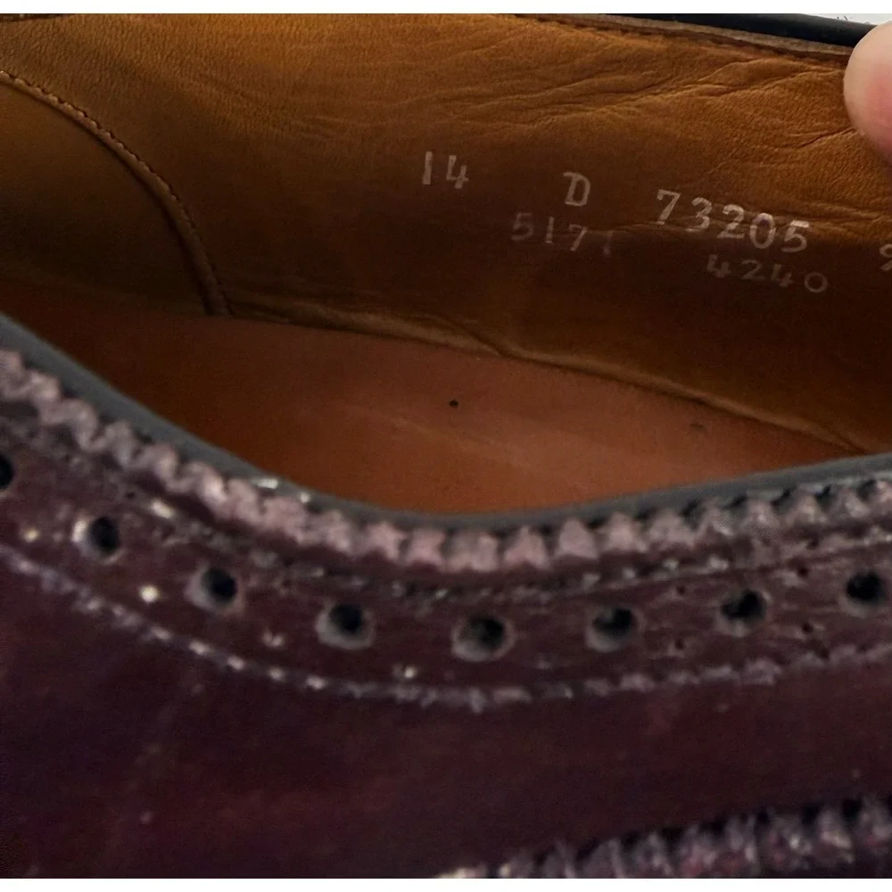 Allen Edmonds Lexington 14 D Burgundy Oxblood Cap Toe Oxford Dress Shoes USA